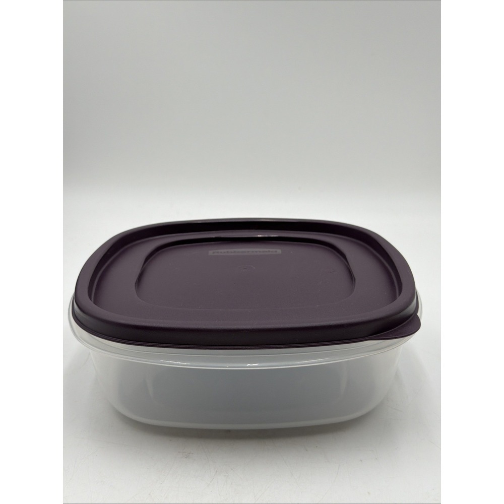 New Rubbermaid 9 Cups Sheer Square Storage Container 7J68 Purple Lid 7J70